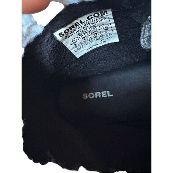 SOREL Explorer Carnival Waterproof Boots Gray Faux Fur Collar Quarry Size 8 - Picture 7 of 10